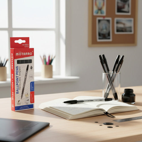 Caja 12 Bolígrafos Lápiz Pasta 1.0 Mm Variedades