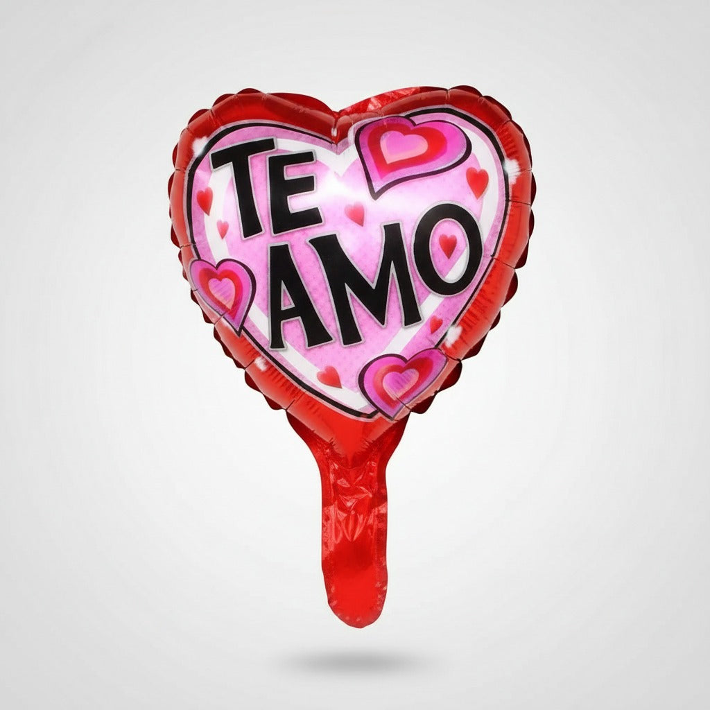 Globo Foil Metalizado Corazón Diseños San Valentín 30cm