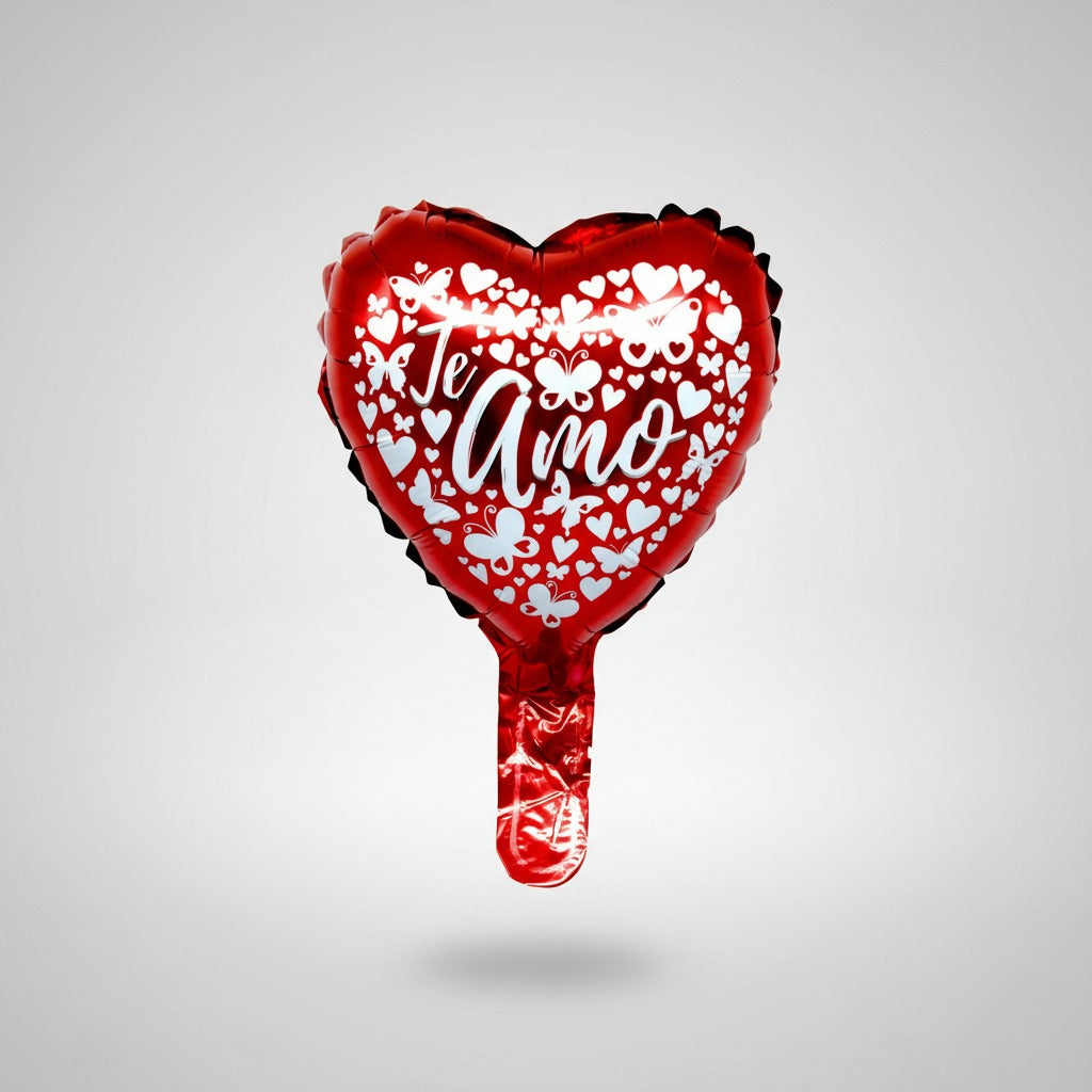 Globo Foil Metalizado Corazón Diseños San Valentín 30cm