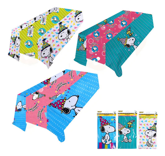 Mantel Cumpleaños  180x108 Cm Diseños Snoopy