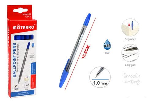Caja 12 Bolígrafos Lápiz Pasta 1.0 Mm Variedades