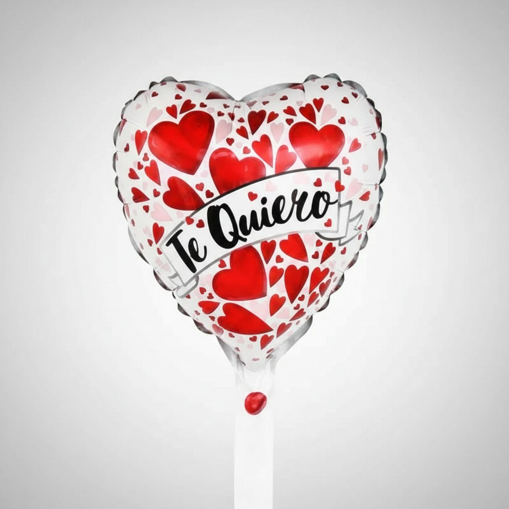 Globo Foil Metalizado Corazón Diseños San Valentín 30cm