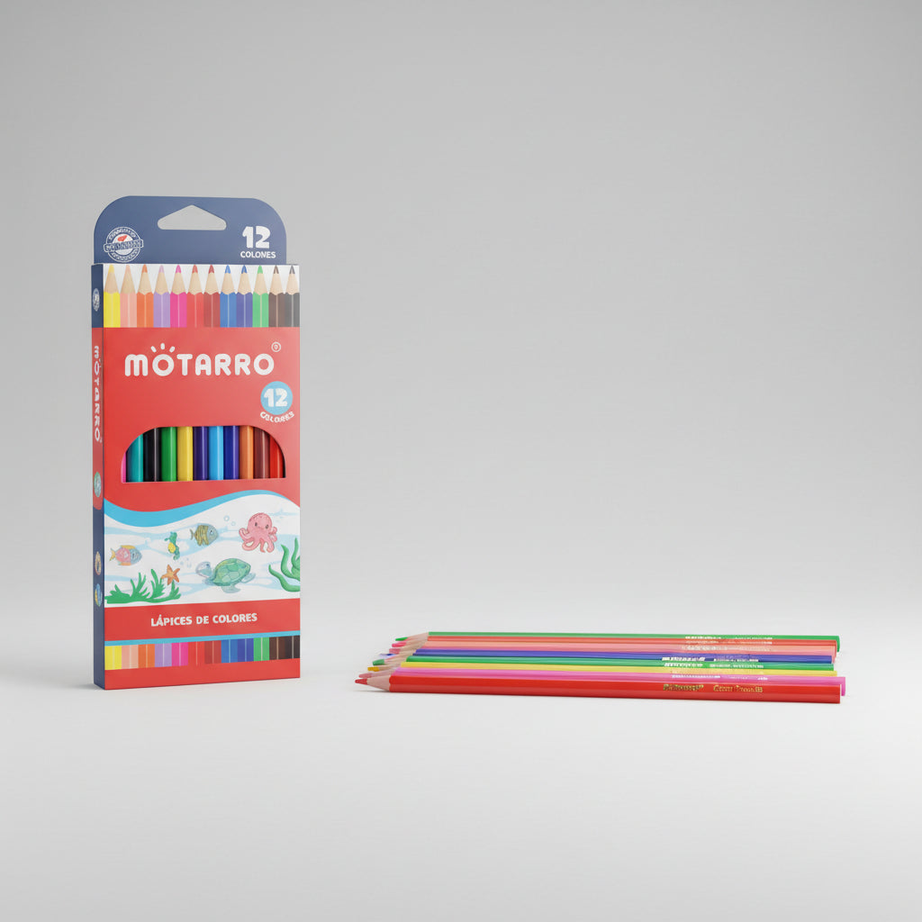 Lápices De Colores 12 Unidades Hexagonales