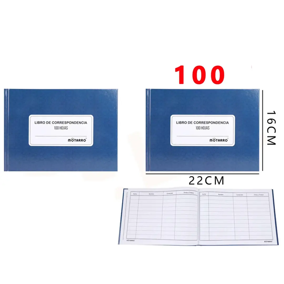 Libro De Correspondencia 22x 16 cm 100 Hojas