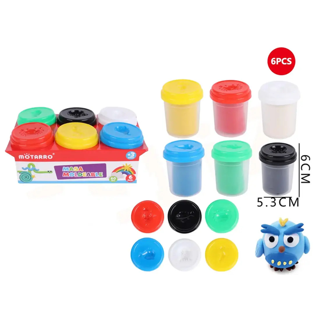 Masa Moldeable Foamy Material Escolar 6 Colores 5,3x6 cm