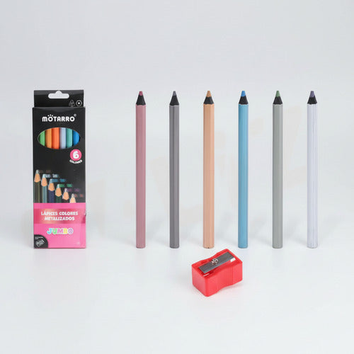 Lápices De Colores Flúor 6 Unidades Hexagonal Madera