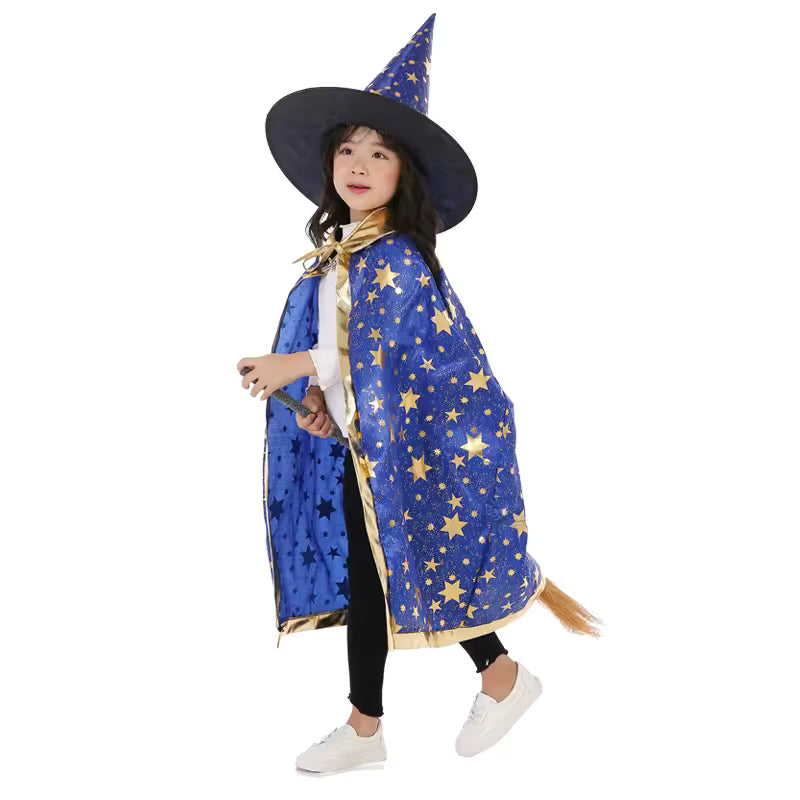 Disfraz Mago capa y sombrero infantil