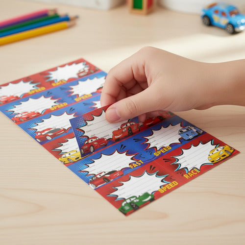 Pack 6 Hojas Etiquetas Escolares Autoadhesivas Materia Variedades