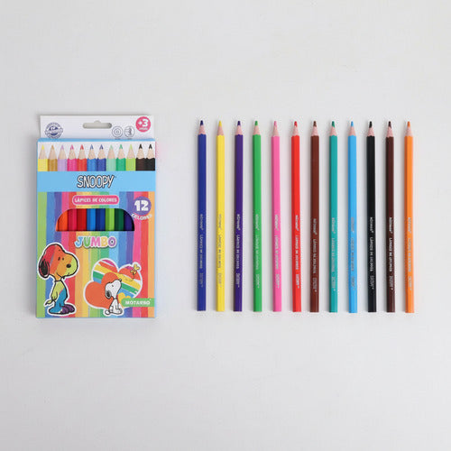 Lápices de colores jumbo Snoopy 12 unidades