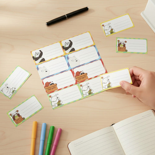 Pack 10 Hojas Etiquetas Escolares Autoadhesivas Materia Variedades