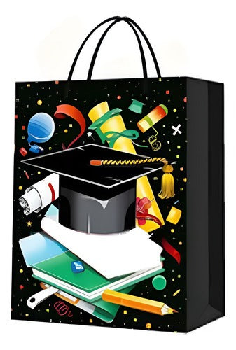 Bolsa de regalo diseño graduación talla S 18x10x23 cm