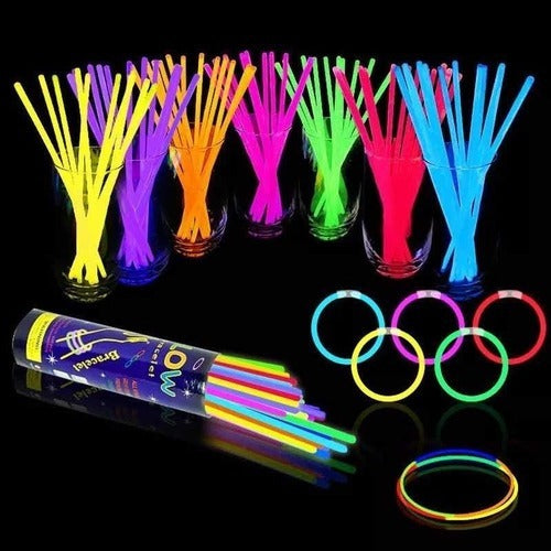 Pulseras Flúor Luminosas Lightstick 100 Unidades