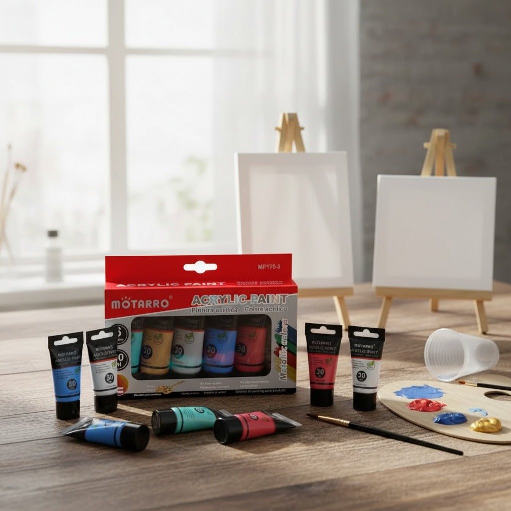 Set 6 Pinturas Acrílico Colores Metálicos 30 ml