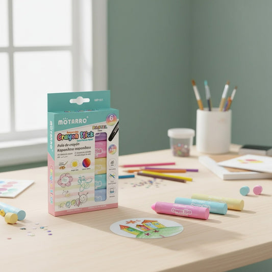 Lápices de Cera Stick 6 Unidades Colores Pastel