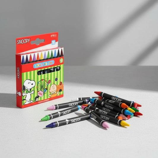 Lápices De Cera Snoopy 12 Unidades Para Arte