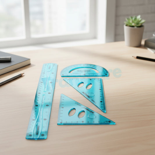 Set Geometría Flexible 30cm 4 Piezas Escolar