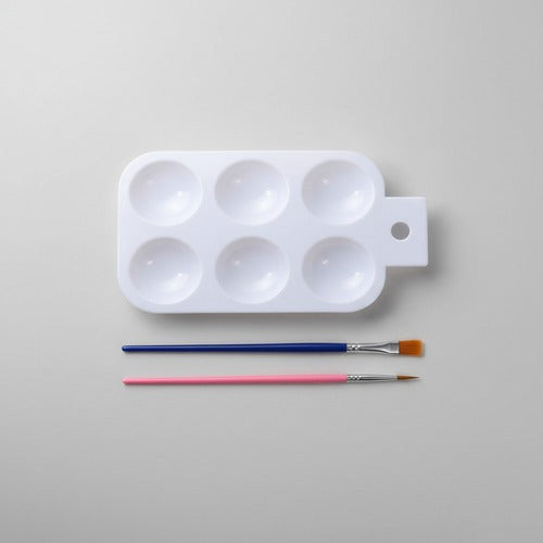 Pack De Paleta Y 2 Pinceles 15x9 Cm Uso Escolar