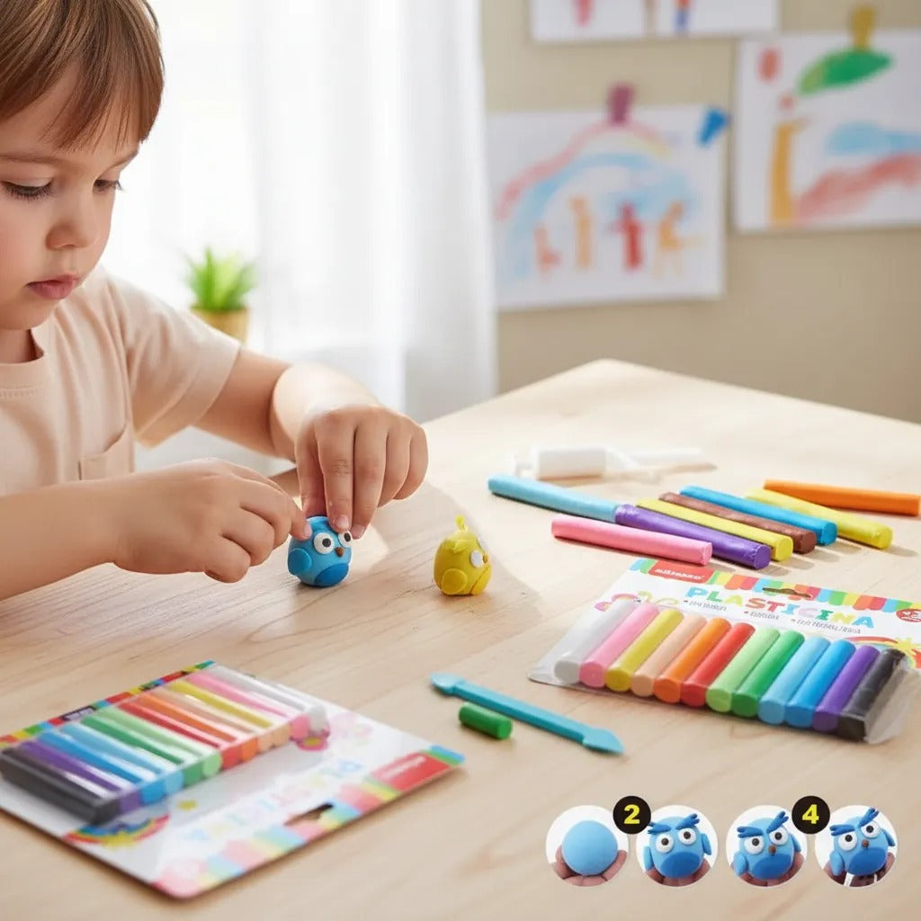 Plasticina Material Escolar 12 colores 160 grs