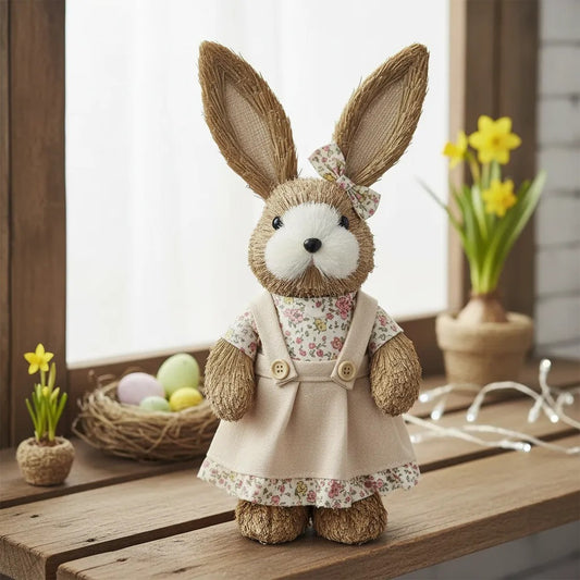 Adorno Coneja de Pascua Adorable Paja  31x16 cm