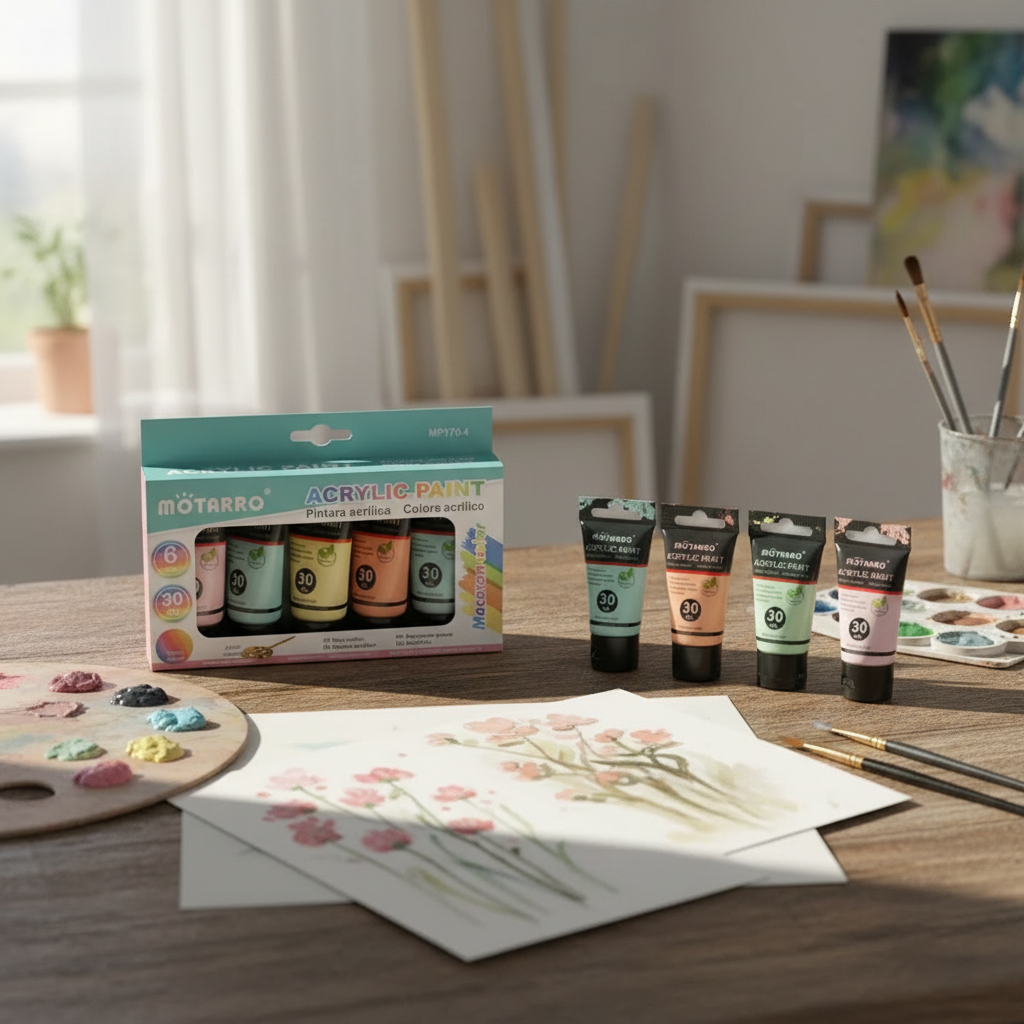 Set 6 Pinturas Acrílico Colores Pastel 30 ml