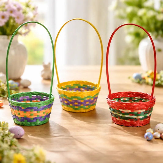 Canasta Para Huevos De Pascua Multicolores 32x17 Cm