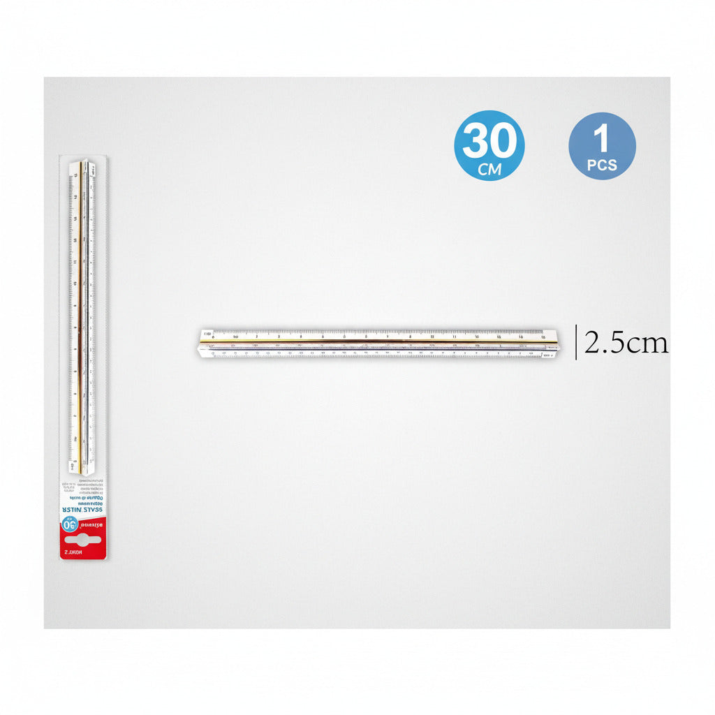 Regla Escalímetro Plástico Escolar 30 Cm