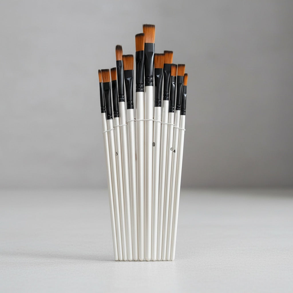 Set 12 Pinceles  Acrílico 22 cm