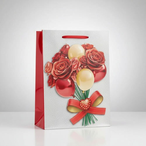 Bolsa De Regalo Mediana 32x26x10 Cm Diseños San Valentín