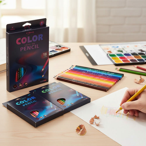 Caja Lápices De Colores 18 Unidades 17,5 Cm
