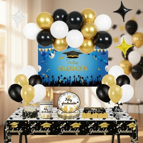 Set Decoración Graduación Globos + fondo
