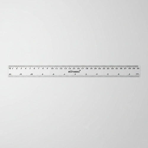 Regla Plástica Transparente 30 Cm Útil Escolar