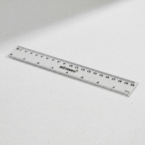 Regla Plástica Transparente 20 Cm Útil Escolar