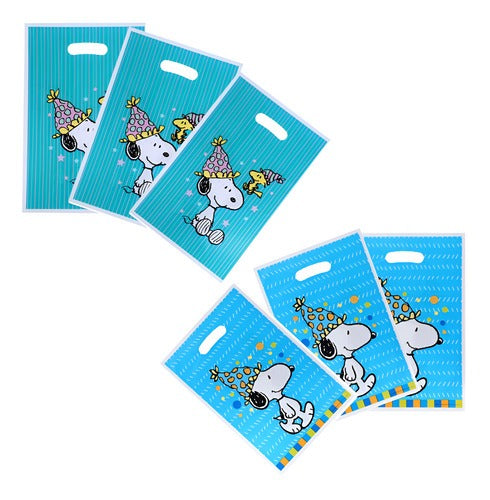 Bolsas Para Dulces Cumpleaños Diseño Snoopy 10 Unidades