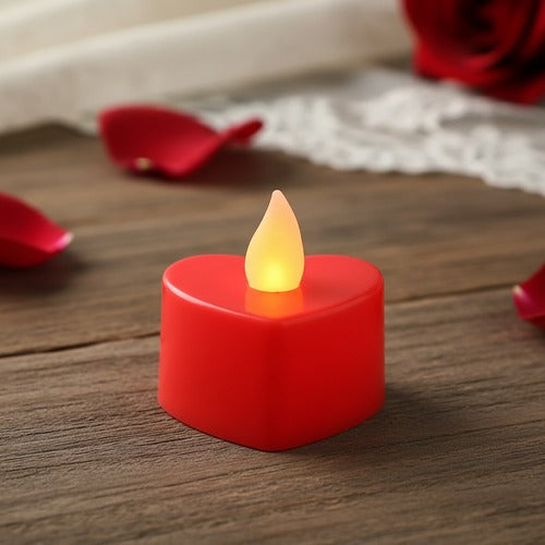 Vela Led Diseño Corazón Rojo Decorativa Unidad San Valentín