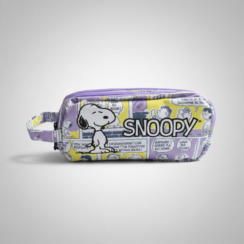 Estuche Doble Cierre Snoopy Charlie Brown 21x9 Cm  Variedades