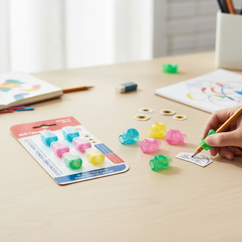 Pack 6 Mangos Ergonómicos Lápices Adaptables Útil Escolar