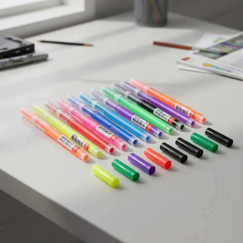 Destacadores Flúor 12 Unidades Resaltadores 14 Cm