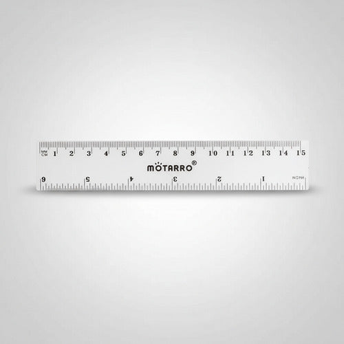 Regla Plástica Transparente 15 Cm Útil Escolar