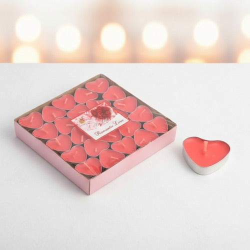 Velas Flotantes Corazón Color Rojo Set 50 Unidades