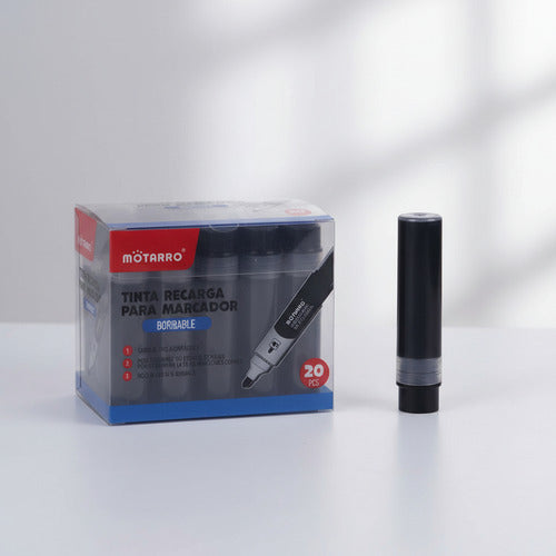 Caja Cartuchos Recarga Plumón De Pizarra 20 Unidades Colores