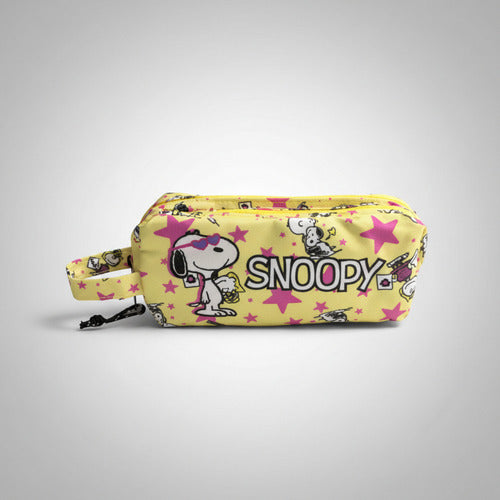 Estuche Doble Cierre Snoopy Charlie Brown 21x9 Cm  Variedades