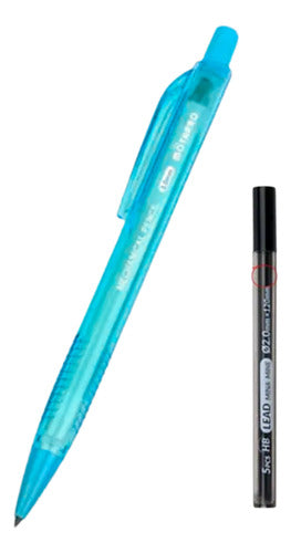 Set Portaminas 2.0mm Hb Con Minas De Repuesto Útil Escolar