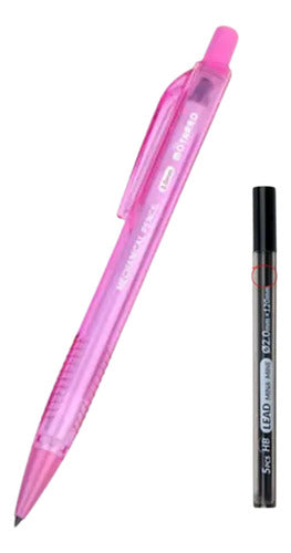 Set Portaminas 2.0mm Hb Con Minas De Repuesto Útil Escolar