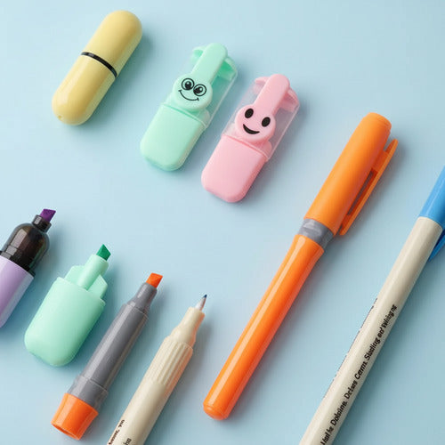 Pack 6 Destacadores Diferentes Modelos Uso Escolar